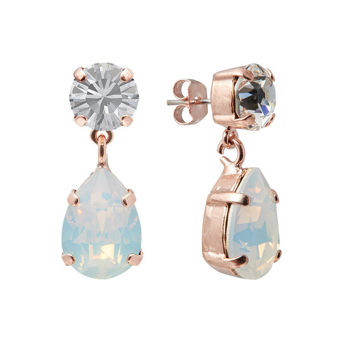 Auskarai "Venēra IV (Baltasis Opalas)" su Swarovski™ kristalais